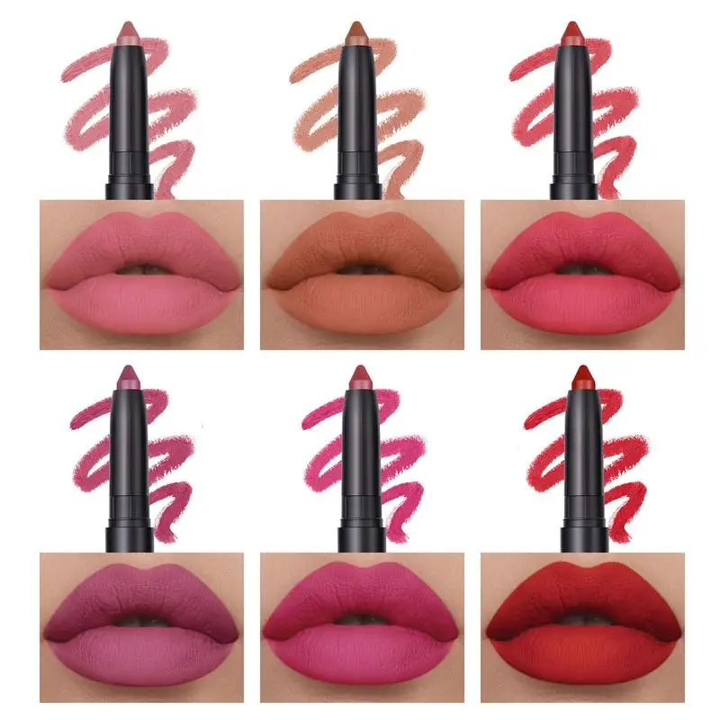 

6Pcs Lip Liner Makeup Set 6Pcs Matte Lipstick With Lip Liner Pens Makeup Set Matte Liner Pens Lipstick Lip Makeup Gift Sets For