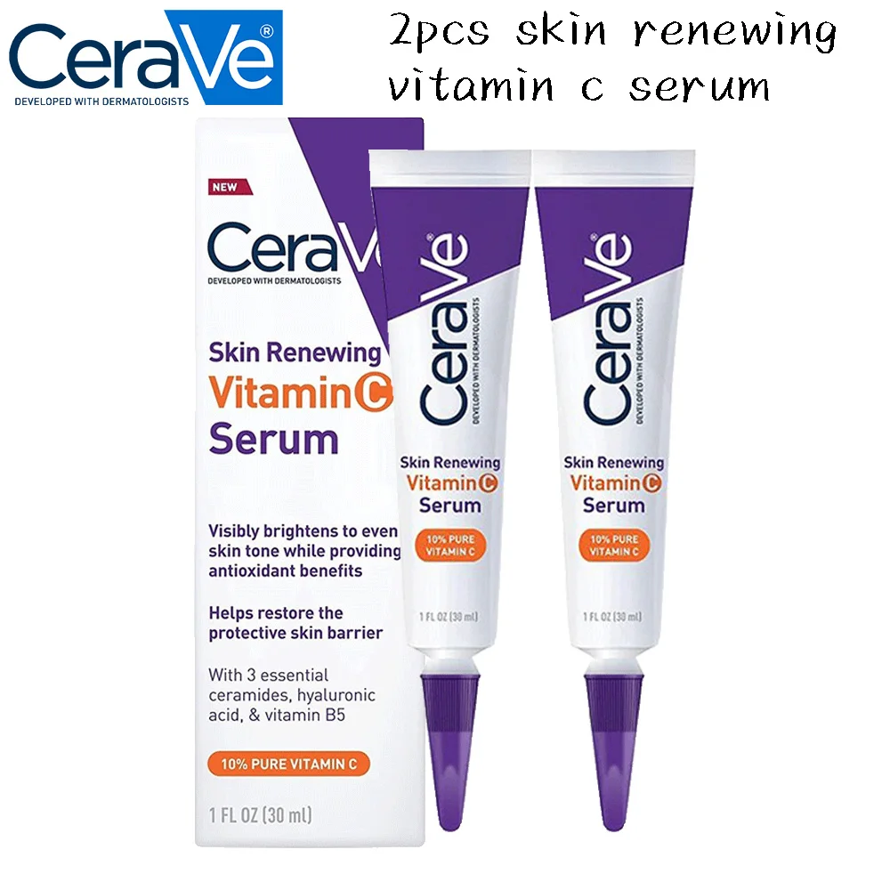 

2PCS CeraVe Renewing Vitamin C Serum 30ml Anti-aging Reduce Fine Lines Moisturizing Nourishing Hyaluronic Acid Repair Barrier