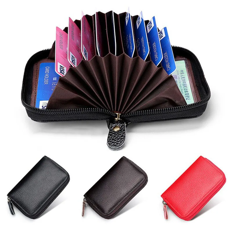 Gebwolf Business Women Men Bank/ID/Credit Card Holder Wallet PU Leather Protects Case Coin Purse