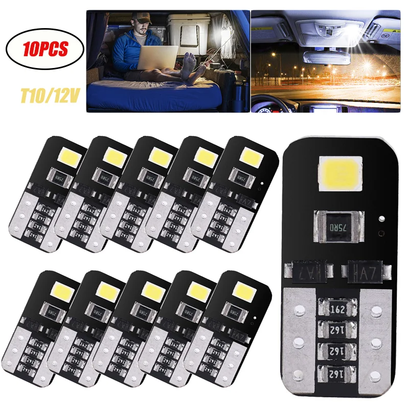 

10PCS T10 Reading Light License Plate LED Lights for Car Motorcycles Trucks SUVs Car Interior Dome Lights White Llight 12V