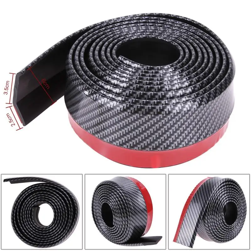 

Universal Car Lip Skirt Protector Carbon Fiber Rubber Soft Front Bumper Strip Car Exterior Sticker Lip Skirt Protector