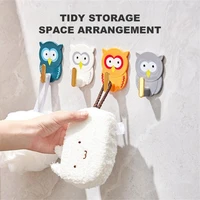 home accessories owl hook free punching strong no trace wall storage sticky hook door back key bathroom kitchen hanger handle