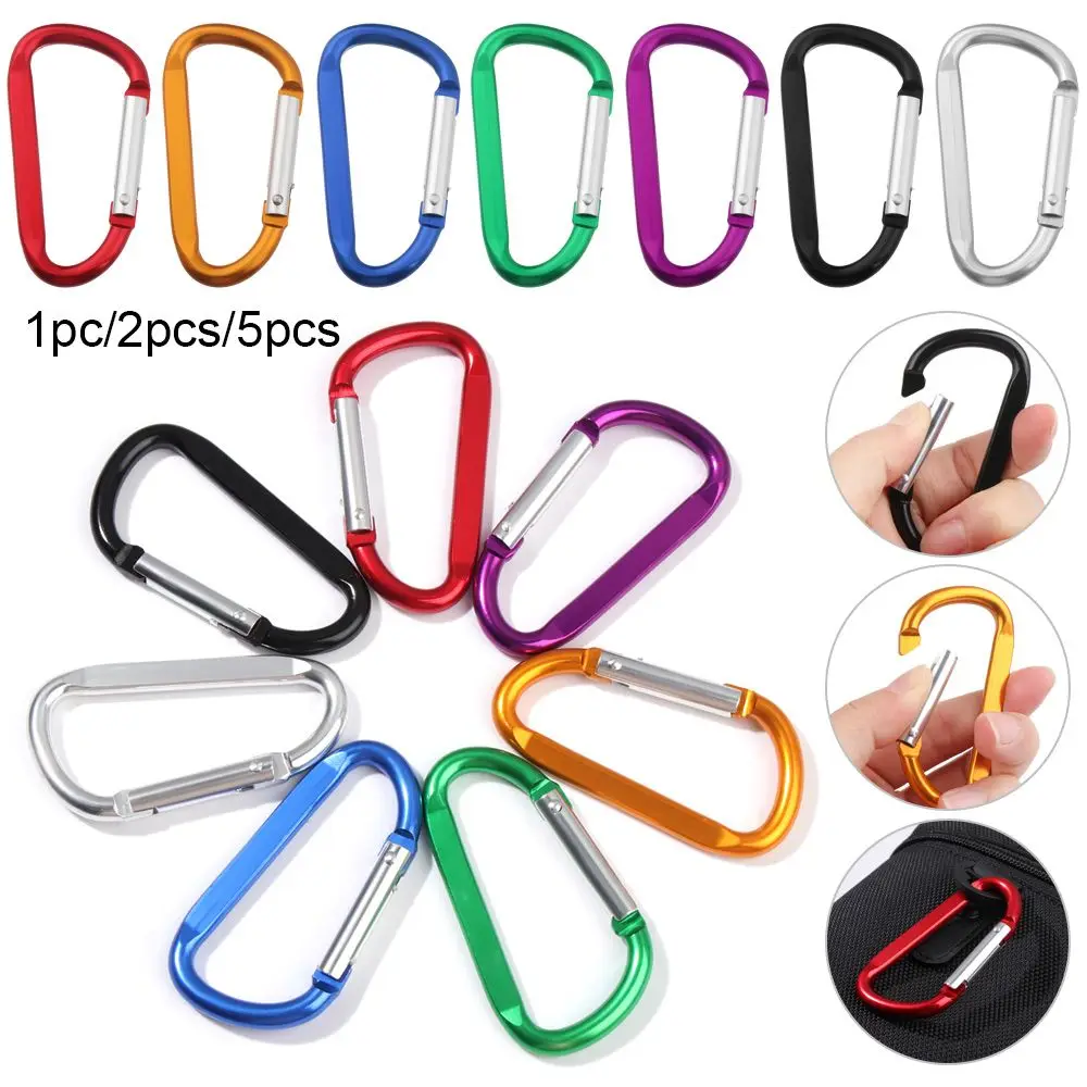 

New Multicolor Aluminium Equipment Outdoor Sports Buckle Keychain Alloy Carabiner Climbing Button Camping Hiking Hook