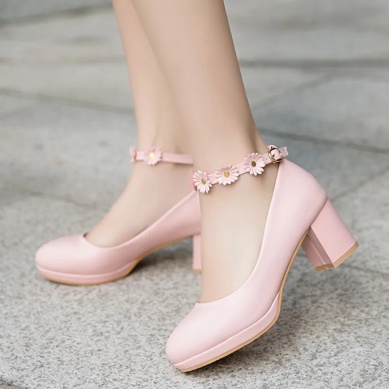 Children Girls High heel Shoes Kids Princess Sandals Fashion Flowers Women's Platform Pumps High Heels For Party Wedding 30-43