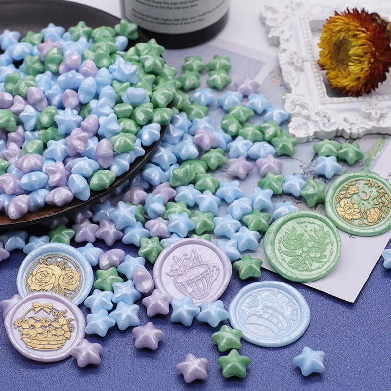 

100pcs Seal Wax Particle Star Mixed Color Lacquer Handmade Manual Diy Mini Handbook Or Envelope Closure Wedding Invitation Seals