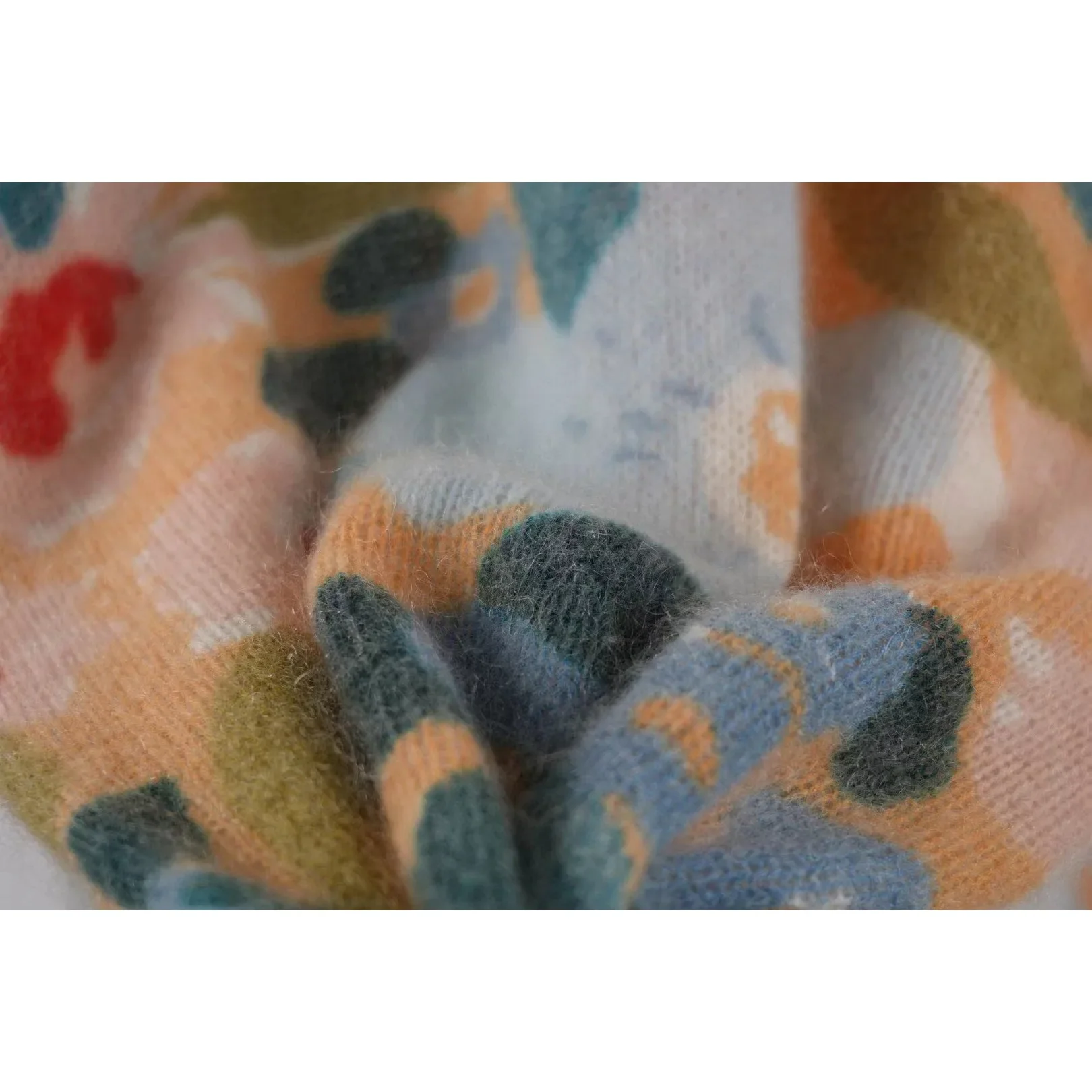 Sezane Ранняя весна с принтом из ангоры шерстяной пуловер рубашка текстура богатый