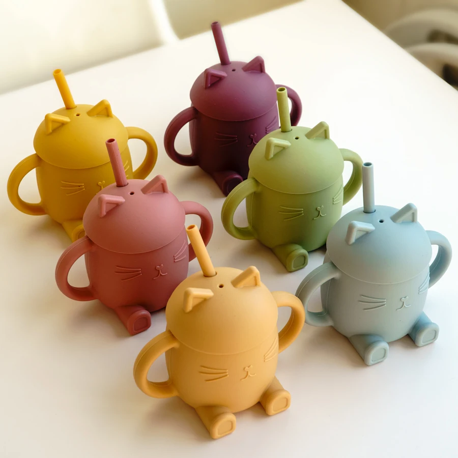 Anti-hot Leakproof Silicone Tableware Toddler Water Bottle