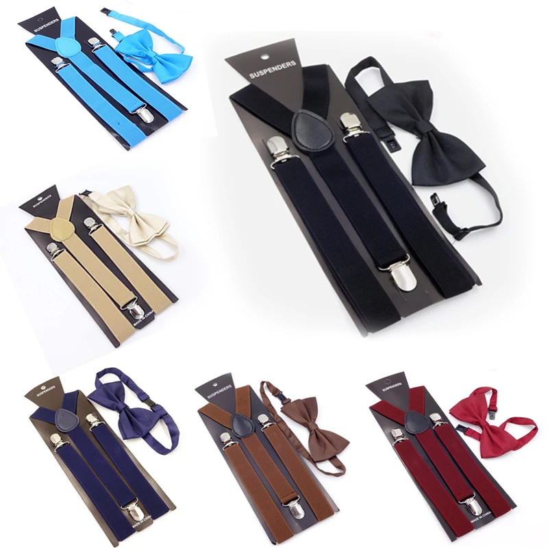 Подтяжки с галстуком-бабочкой, модный мужской комплект с галстуком-бабочкой, мужские подтяжки, женские регулируемые подтяжки, штаны, свадебные аксессуары