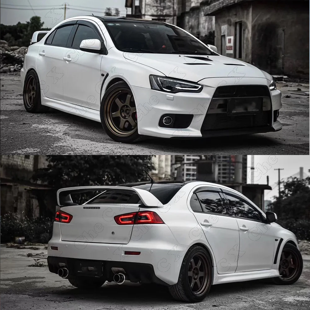 Фото Для Mitsubishi LANCER EVO черный спойлер 2008-2015 ABS материал грунтовка цвет автомобиля хвостовое крыло украшение задний багажник спойлеры крыло №4