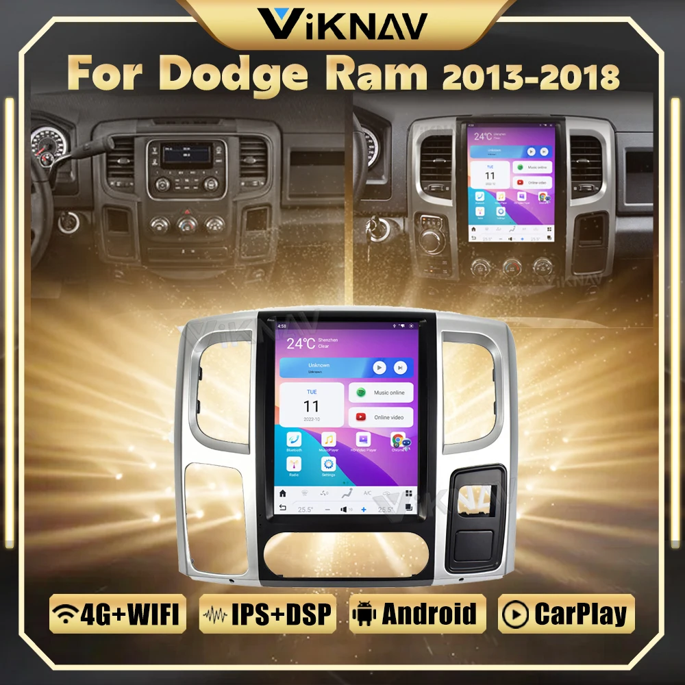 

12,1 дюймовый Android 11 автомобильный радиоприемник Tesla экран для Dodge Ram 2013-2018 автомобильный стерео Мультимедийный плеер GPS Carplay 4G WIFI головное устройство