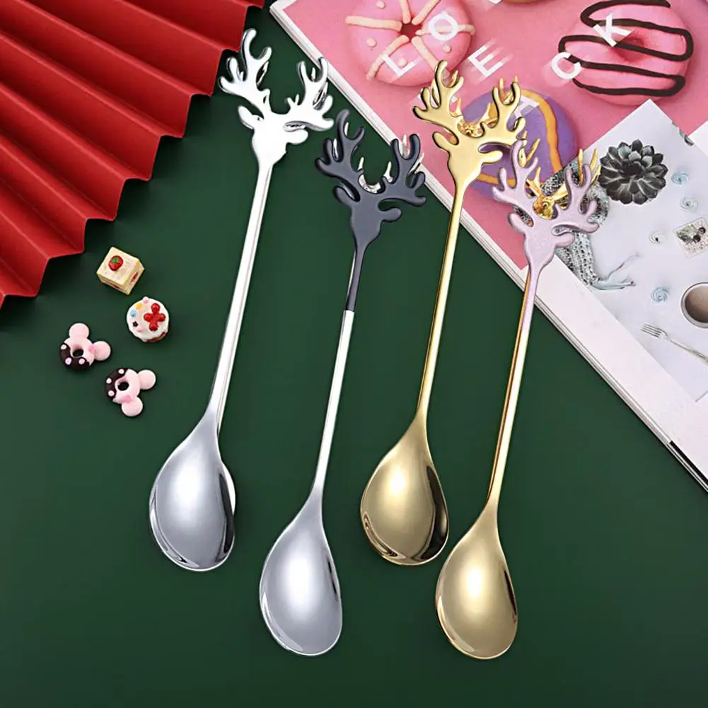

Modern Christmas Spoon Safe Anti-rust Fun Mixing Coffee Spoon Elk Coffee Spoon Stirring Spoon