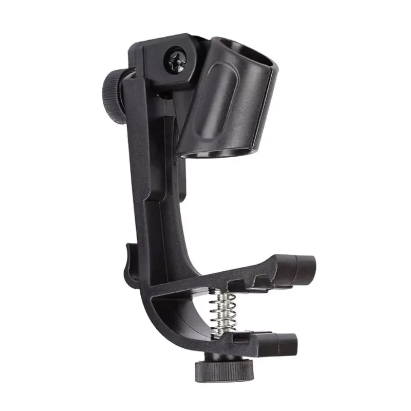 

Black Durable Clip On Drum Rim Shockproof Mount Support Adjustable Microphone Mic Clamp Stand Holder Bracket X6HB