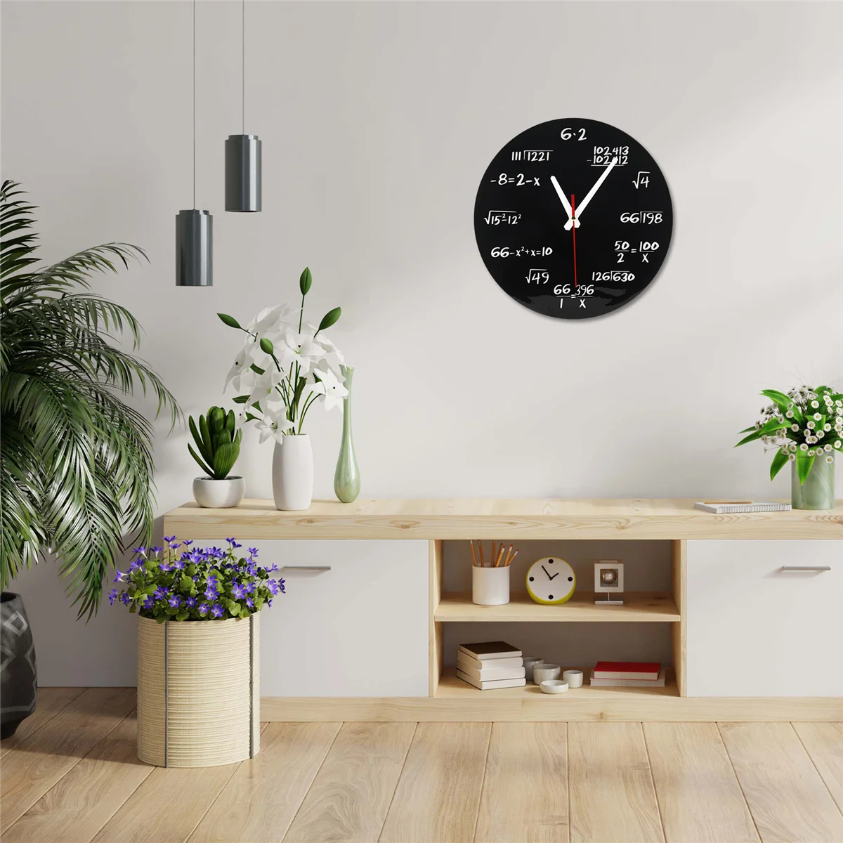 Математические настенные часы математические формулы часы-викторины в черном и