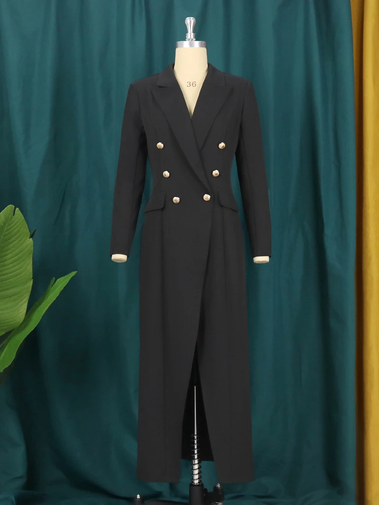 Plus Size Dresses Women Long Blazer Sexy V Neck Long Sleeve Slit Jackets Outfits for Ladies Evening Birthday Party Suits Gowns