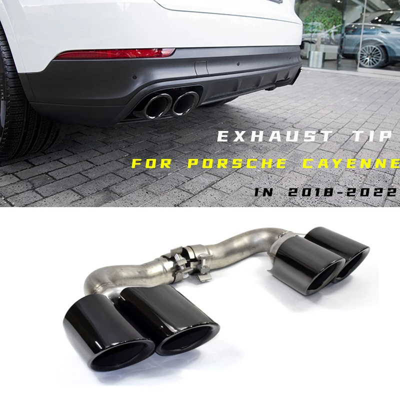

1 Pair Stainless Steel Car Exhaust Tip For Porsche Cayenne GTS 2018 2019 2020 2021 Muffler Tip Exhaust System Nozzle Tailpipe
