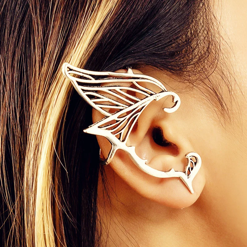 

Fashion Cute Cosplay Accessories Ear Creative Fairy Wings Alloy New Women Gauges Earrings Christmas Gift Anime Decor Elf Ears