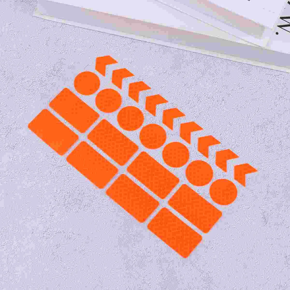 

1 Sheet High Brightness Warning Reflection Stickers PVC Circle Stickers Reflective Decal for Bike Outdoor (Fluorescent