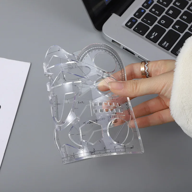 Пластиковая Складная линейка разных форм шаблон для рисования овальная