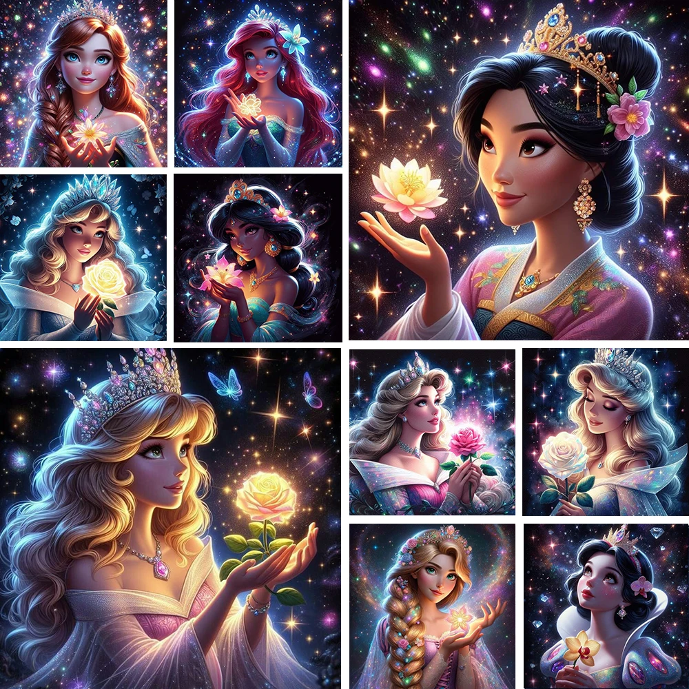 Набор для алмазной вышивки крестиком 5D Принцесса в звездном небе