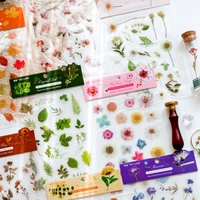 8pcslot transparent gluepet material crystal flowers theme floral sticky stickers 128186mm diy scrapbooking album deco gift