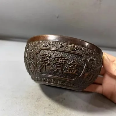 

Высококачественная антикварная рельефная чаша из сплава Kirin и драгоценность