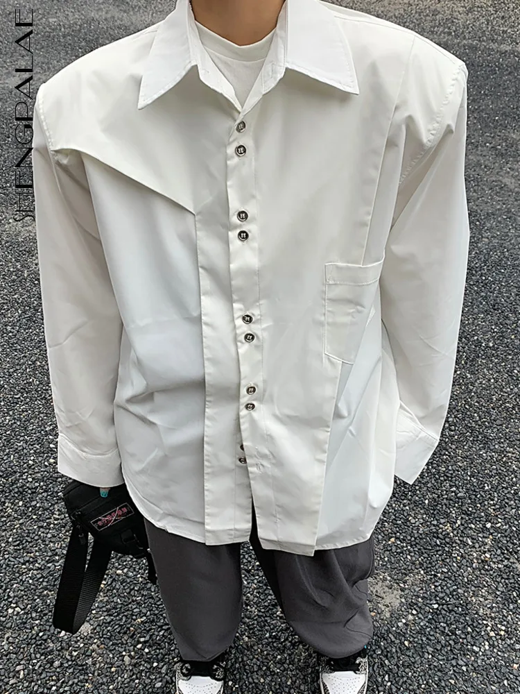 

SHENGPALAE белая рубашка на пуговицах с длинным рукавом, новинка весны 2023, модная Асимметричная простая блузка, женские топы 5R489