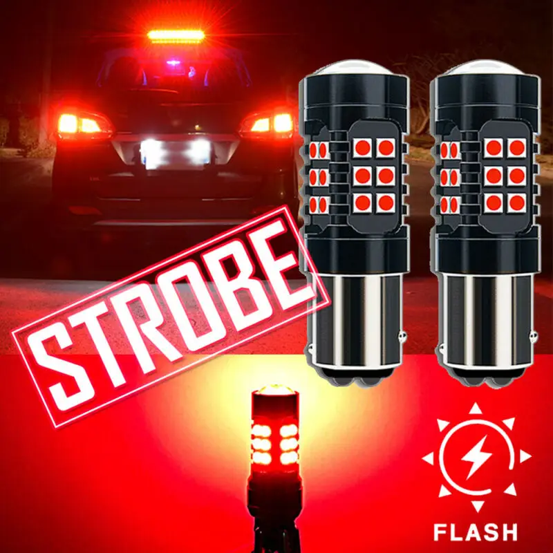 

Red Strobe Flashing Car LED High Power 1157 12V LED Strobe Light Bulb LED Replacement Bulbs For Car Brake/Tail Lights
