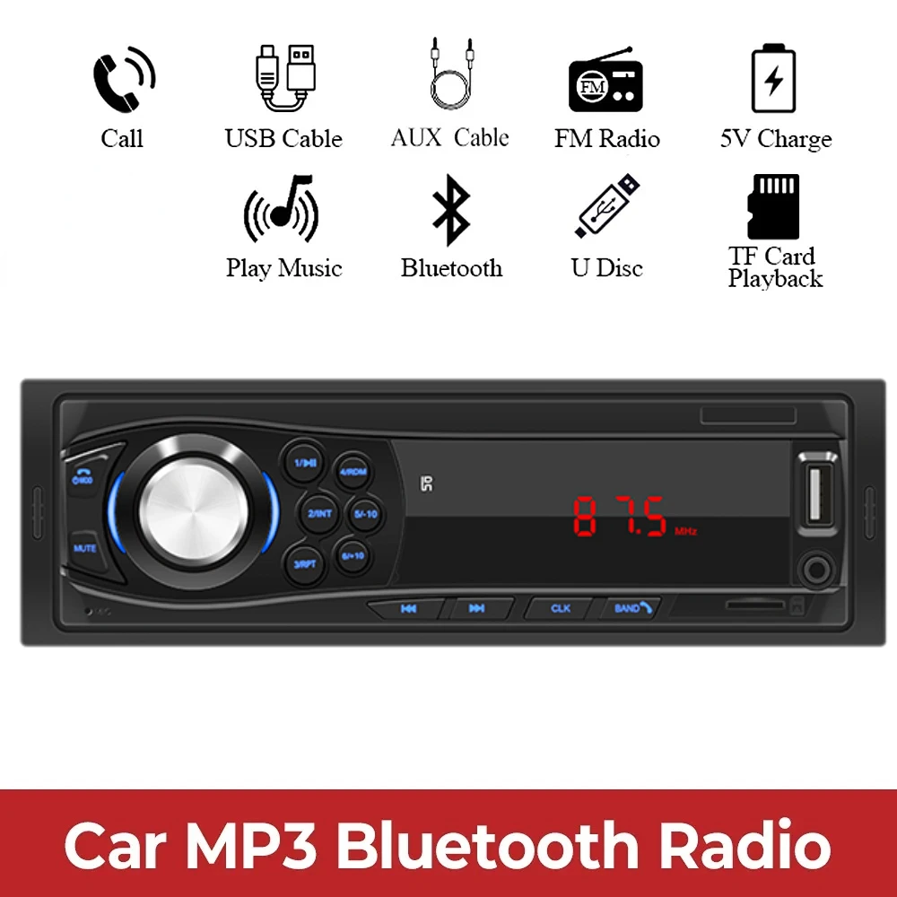 

Car Radio In Dash 1 Din Car Stereo MP3 Player FM Audio Stereo USB SD AUX Bluetooth Handsfree Car Music MP3 Player