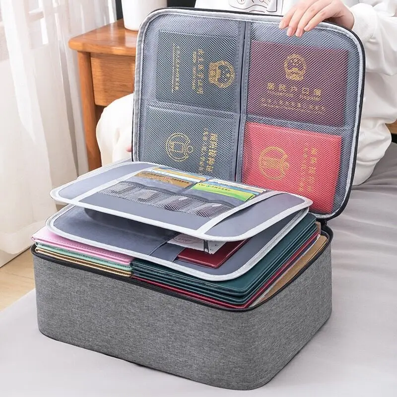 

Certificate Storage Bag for Household Use Multi-layer Large Capacity and Multifunctional Documents Passport Card Bag Sorting Bag