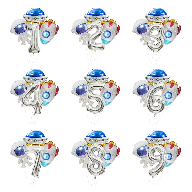 

Цифровой космический корабль 40 дюймов, фольгированный шар в виде космической ракеты, астронавта, тематический Гелиевый шар в космическом п...