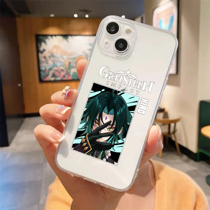 Genshin Impact Hu Tao Cute Luxury Transparent Soft Phone Case For iPhone 14 13 12 11 Pro Max XS X XR SE3 7 8 Plus Cover Fundas