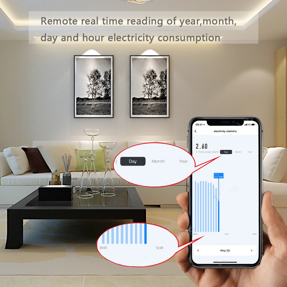 

3P 4P трехфазный автоматический выключатель с Wi-Fi контролем энергии tuya ewelink с амансон Alexa и Google home