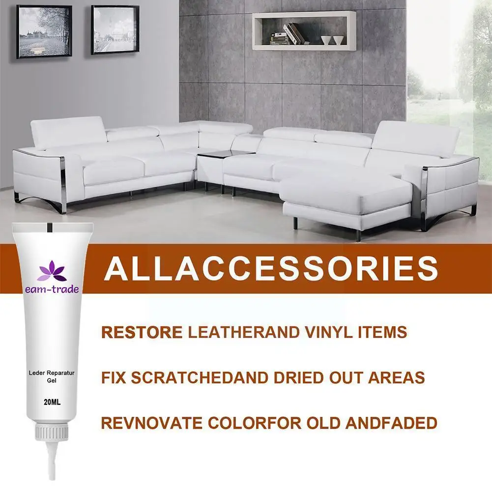 

20ml Advanced Leather Repair Gel Car Interior Leather Color Refurbishing Repair Leather Home Complementary Cleaner U3v5