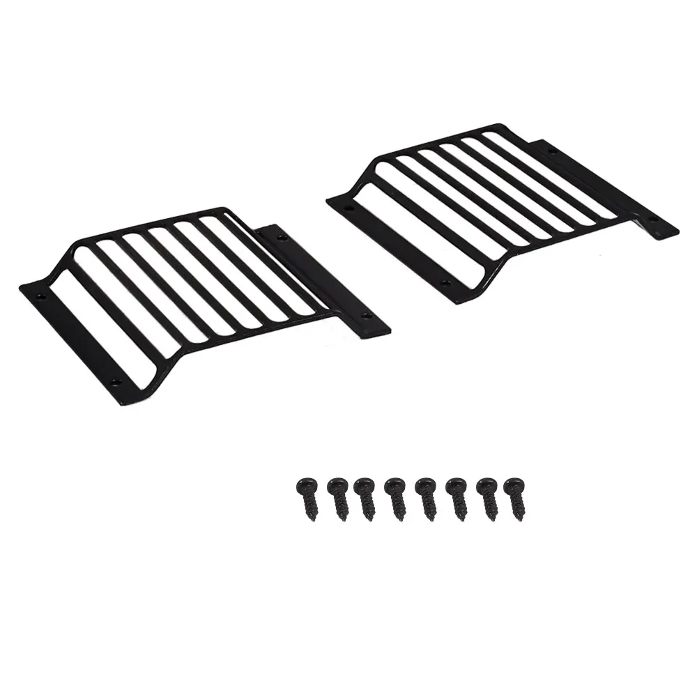 

2Pcs Metal Front and Rear Light Guards Headlight Cover Grille for 1/10 Traxxas TRX-4 Defender Protective Cover for RC Crawler