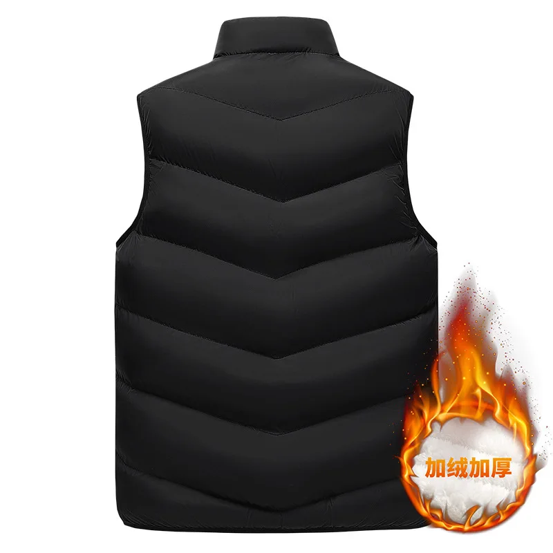 Oversize winter plush thickened waistcoat Men's autumn and winter warm outdoor cashmere vest stand collar sleeveless vest