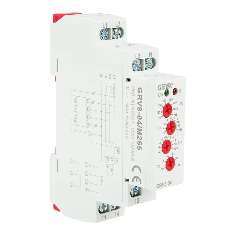 

GEYA GRV8-04 M265 3-Phase Voltage Monitoring Relay Phase Sequence Phase Failure Protection