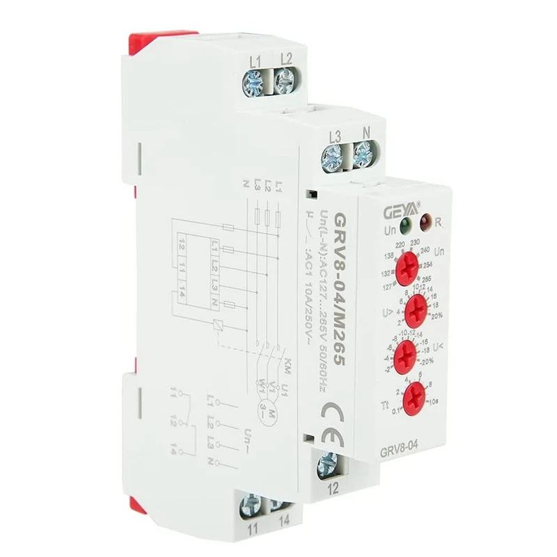 

GEYA GRV8-04 M265 3-фазное реле контроля напряжения, защита от сбоя фазы