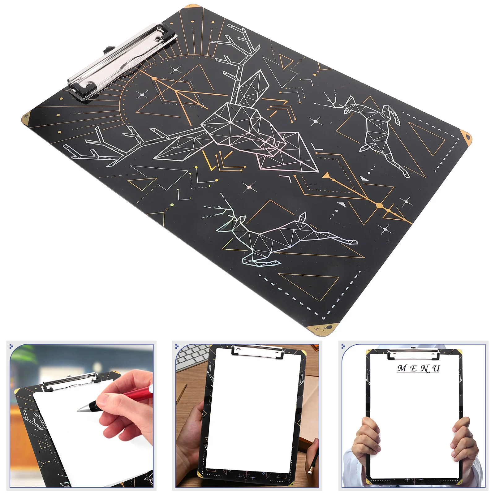 

Organizer Clipboard Folder Office Document Black Supplies Paper Clips File Classroom Acrylic Writing Tool