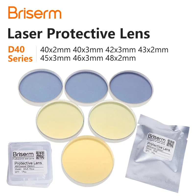 

Briserm Волоконно-лазерная линза Защитные окна 30x1,5 30x2 30x3 34x3 37x7 38x2 Защитная линза для лазера Кварцевый плавленый кремнезем Raytools