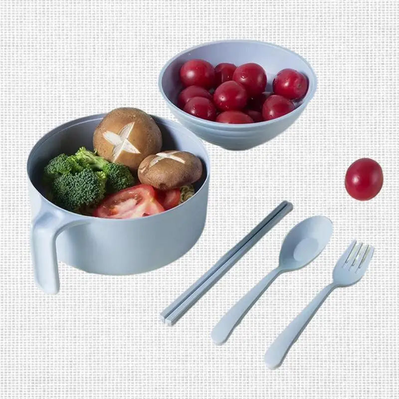 

Natural and Sustainable Wheat Straw Tableware Set with Rice Soup Bowl and Spoon - Perfect Eco-Friendly Dining Solution for a Gr