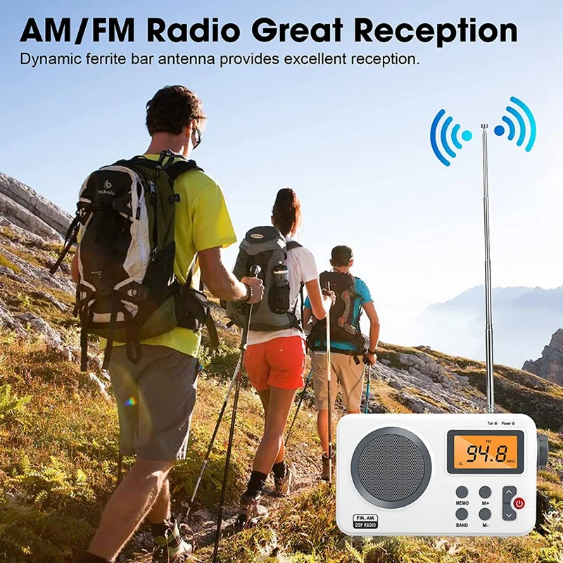 Портативное AM FM стерео коротковолновое радио с ЖК-экраном разъем для наушников