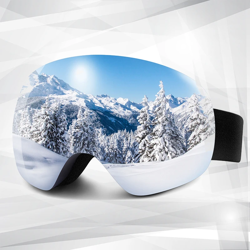 Ski Goggles Magnetic Snowboard Goggles Snow Goggles for Men Women Black Snowboarding Skiing Skating