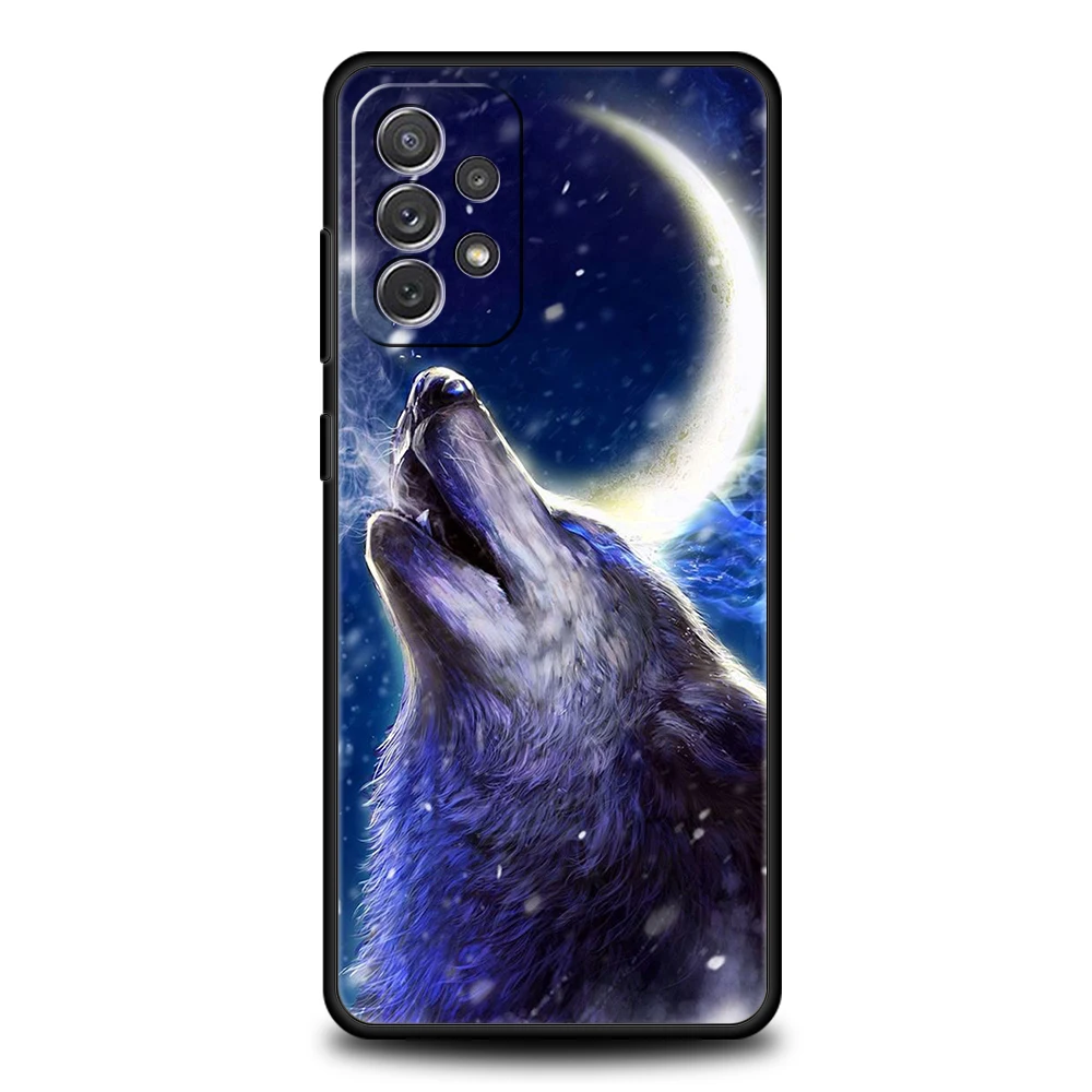 Чехол для телефона с изображением Луны ростоватого волка Samsung Galaxy A13 A22 A32 A33 A52 A72 A11