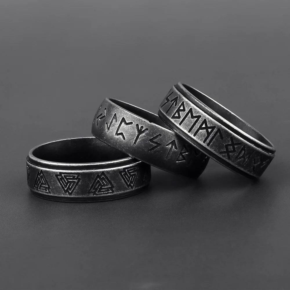 

Fashion Vintage Viking Rune Rings for Men Women Punk Amulet Norse Viking Rings Stainless Steel Jewelry Gift Dropshipping