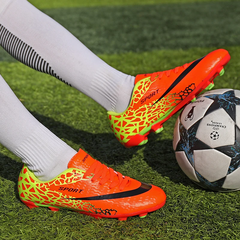 Hot Sale Mens Soccer Cleats High Ankle Football Shoes Long Spikes Outdoor Soccer Traing Boots For Men Women Soccer Child Shoes