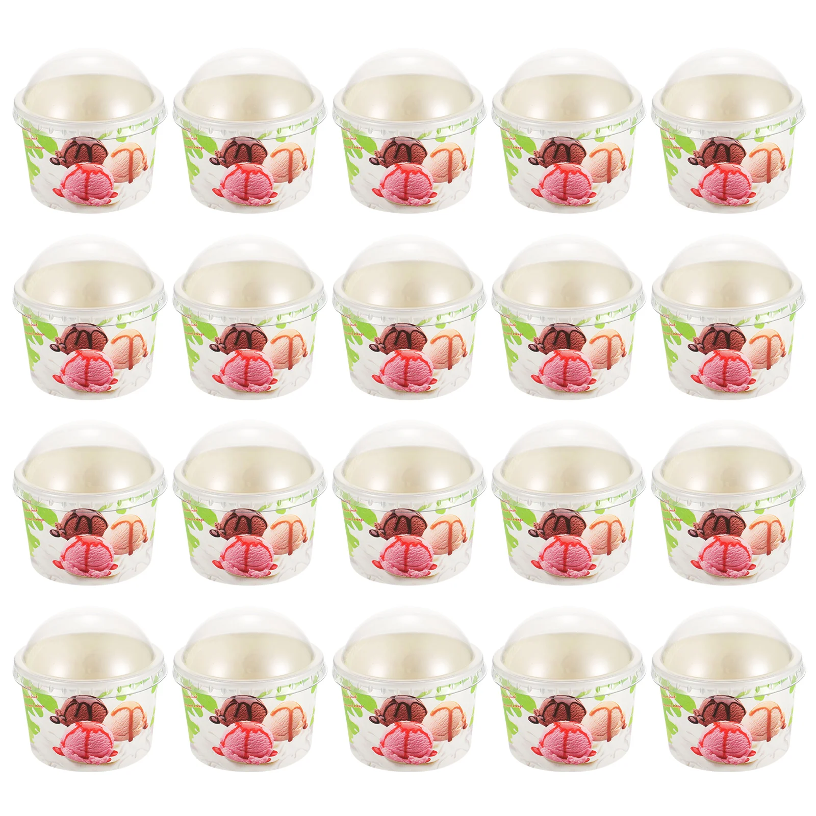

100 Sets Paper Dessert Bowls Paper Sundae Cups Yogurt Dessert Bowls Paper Cake Cups Pudding Cups