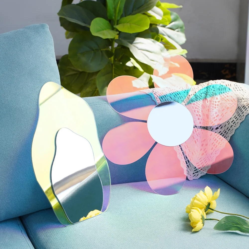 

Акриловое зеркало неправильной формы в форме сердца, декоративное зеркало, волнистые зеркала для макияжа, настенные декоративные зеркала д...