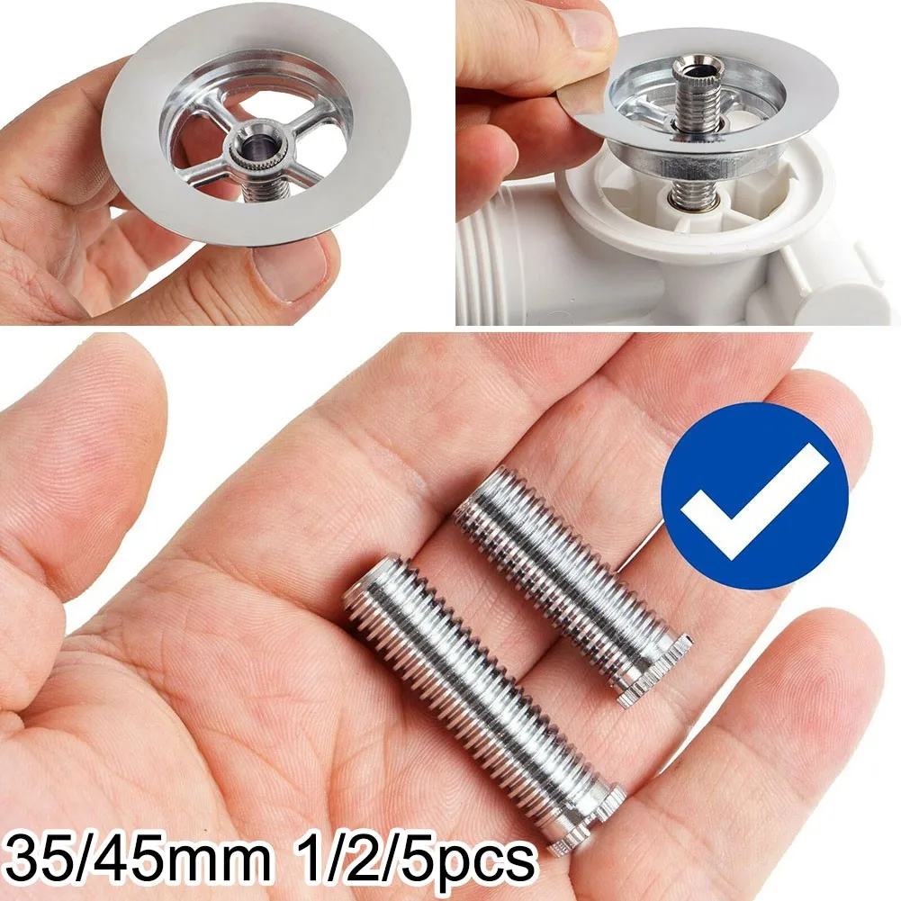 

1/2/5pc 35mm 45mm Thread:M12 Kitchen Sink Strainer Screws Basket Strainer Waste Threaded Connector High Quality
