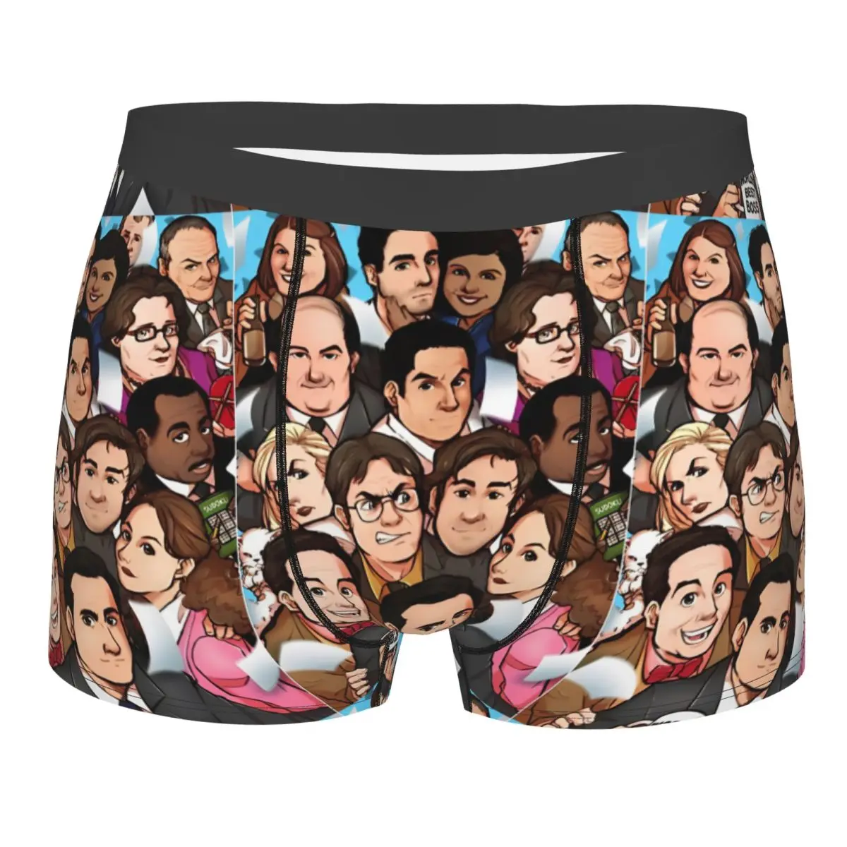 Novelty Boxer Shorts Panties Men Collage The Office Underwear Breathable Underpants for Homme