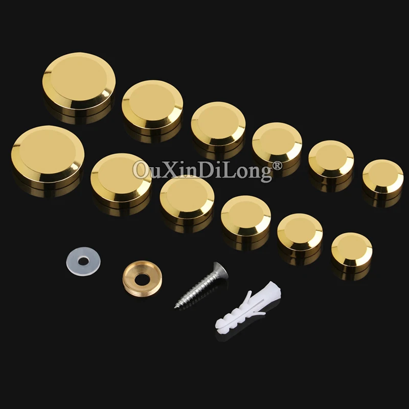 

European 200PCS Pure Brass Gold Advertisement Nails Acrylic Billboard Home Decoration Glass Mirror Nails Decorative Cover Caps